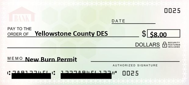 Picture of a Bank Check for $8.00 to Yellowstone County DES